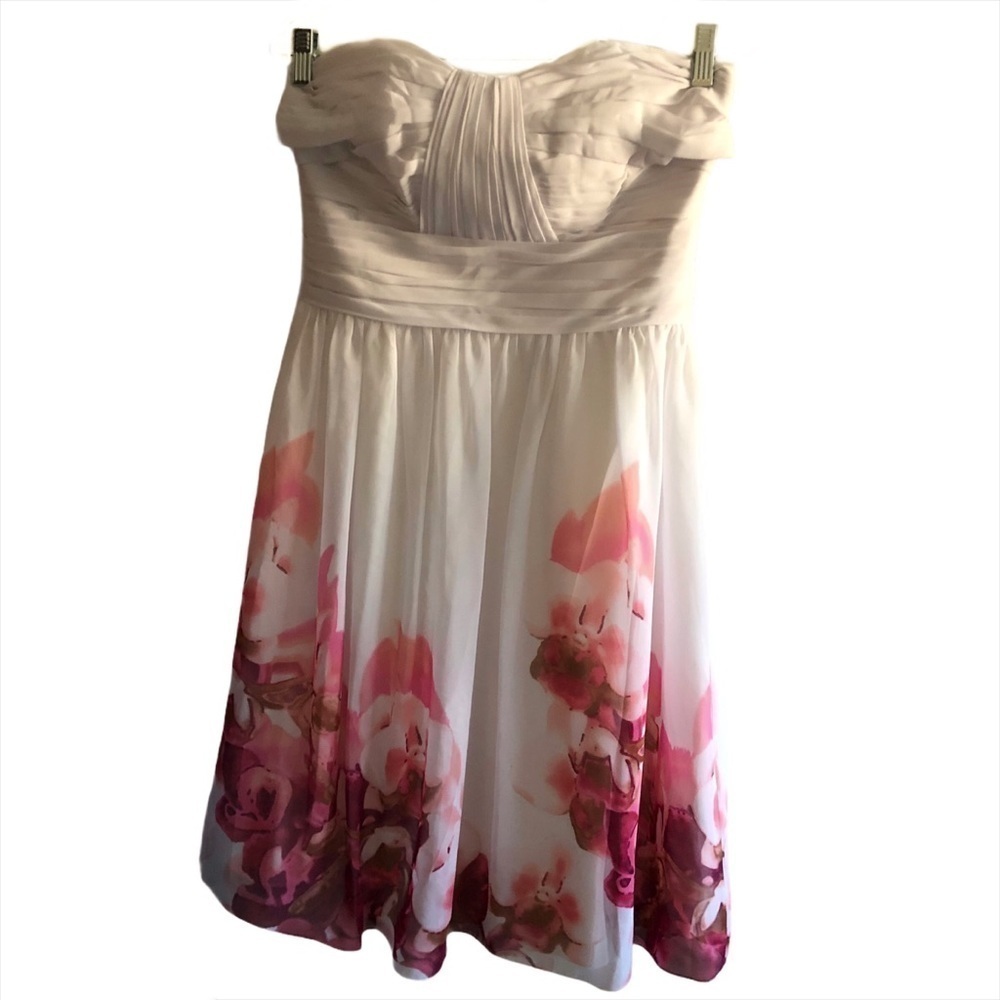 Monique Lhuillier Bridesmaids Chiffon floral Dress - Picture 4 of 9